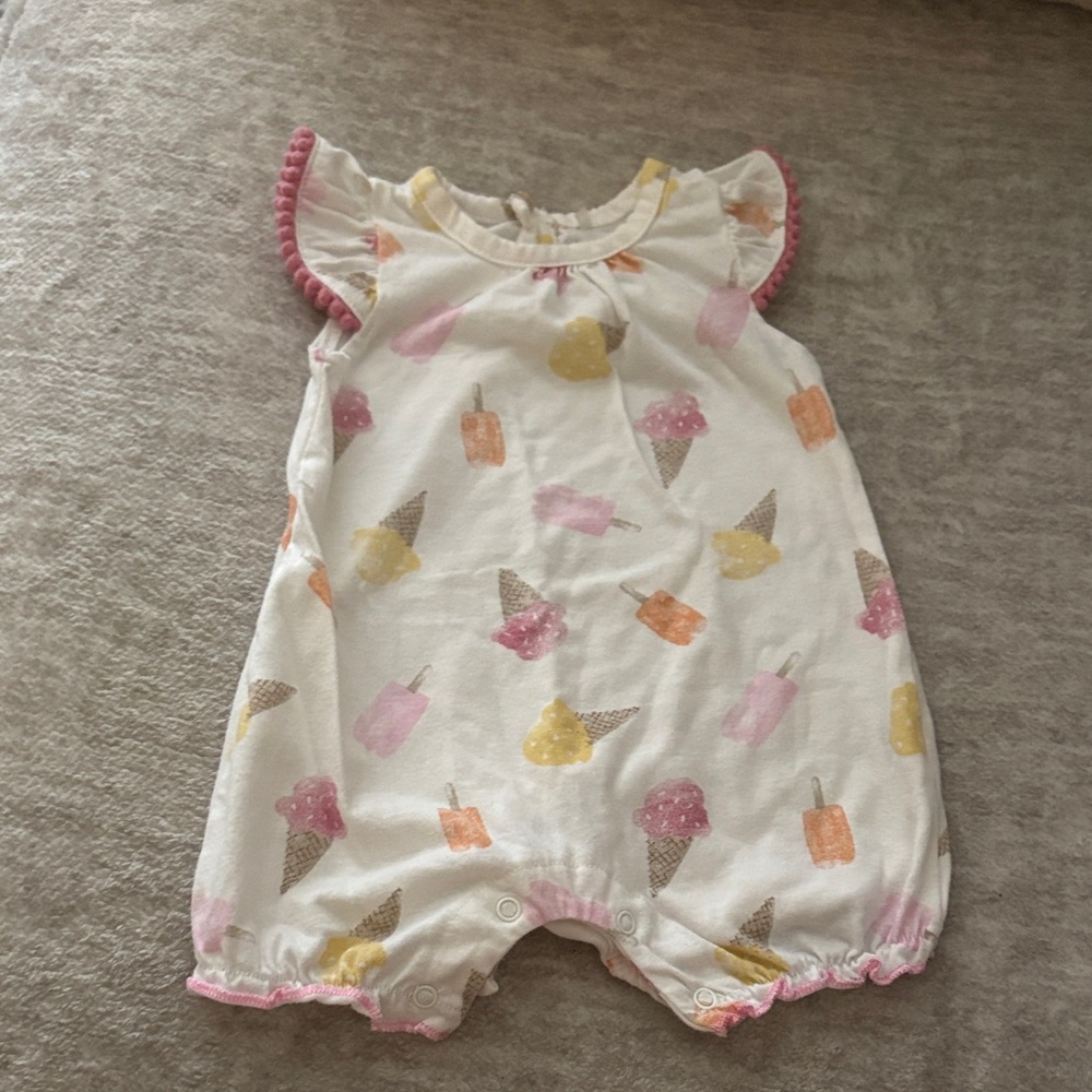 Chick Pea White and Yellow Baby Romper